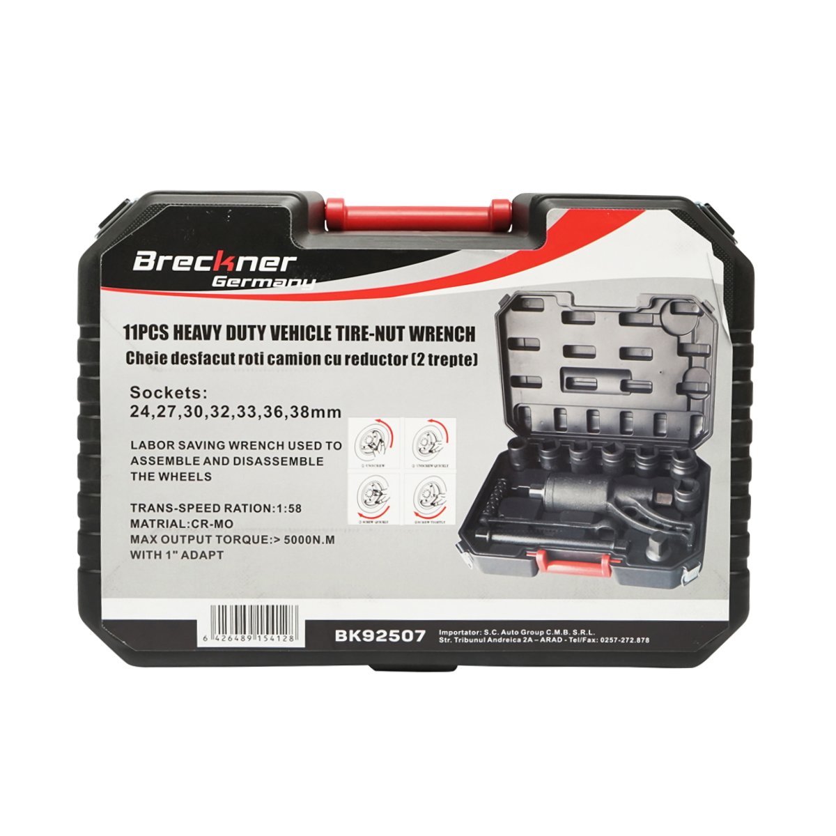 Cheie pentru desfacut roti camion cu reductor 2 trepta cu tubulare 24, 27, 30, 32, 33, 36, 38mm Breckner Germany
